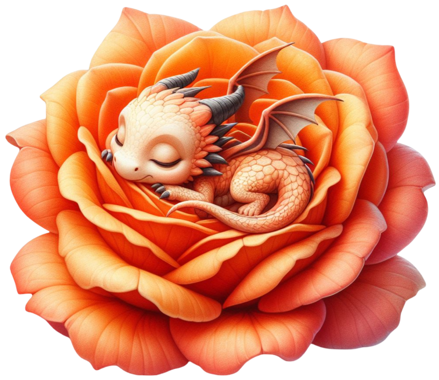 Dragon sleeping on rose 10