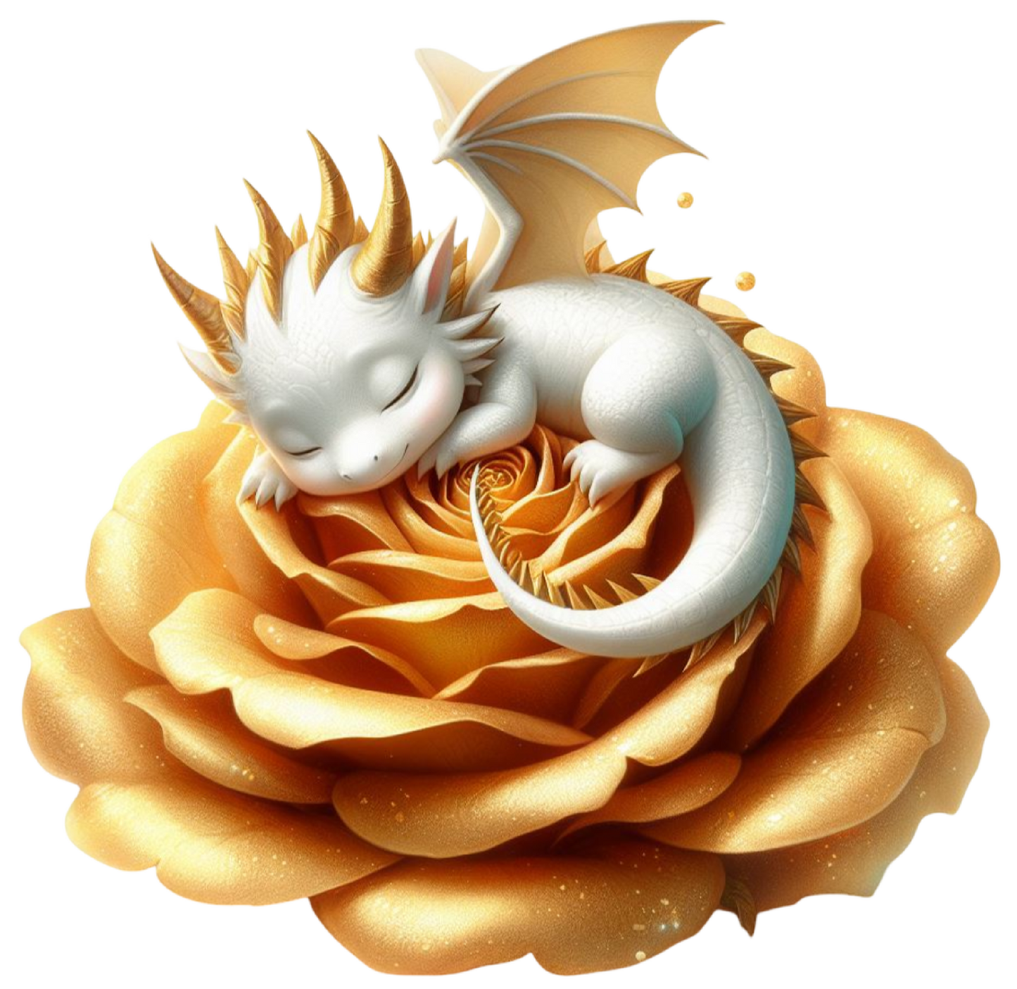 Dragon sleeping on rose 12