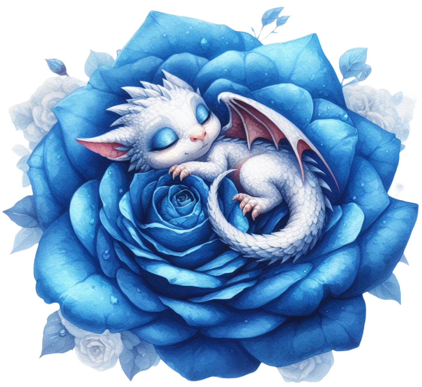 Dragon sleeping on rose 18