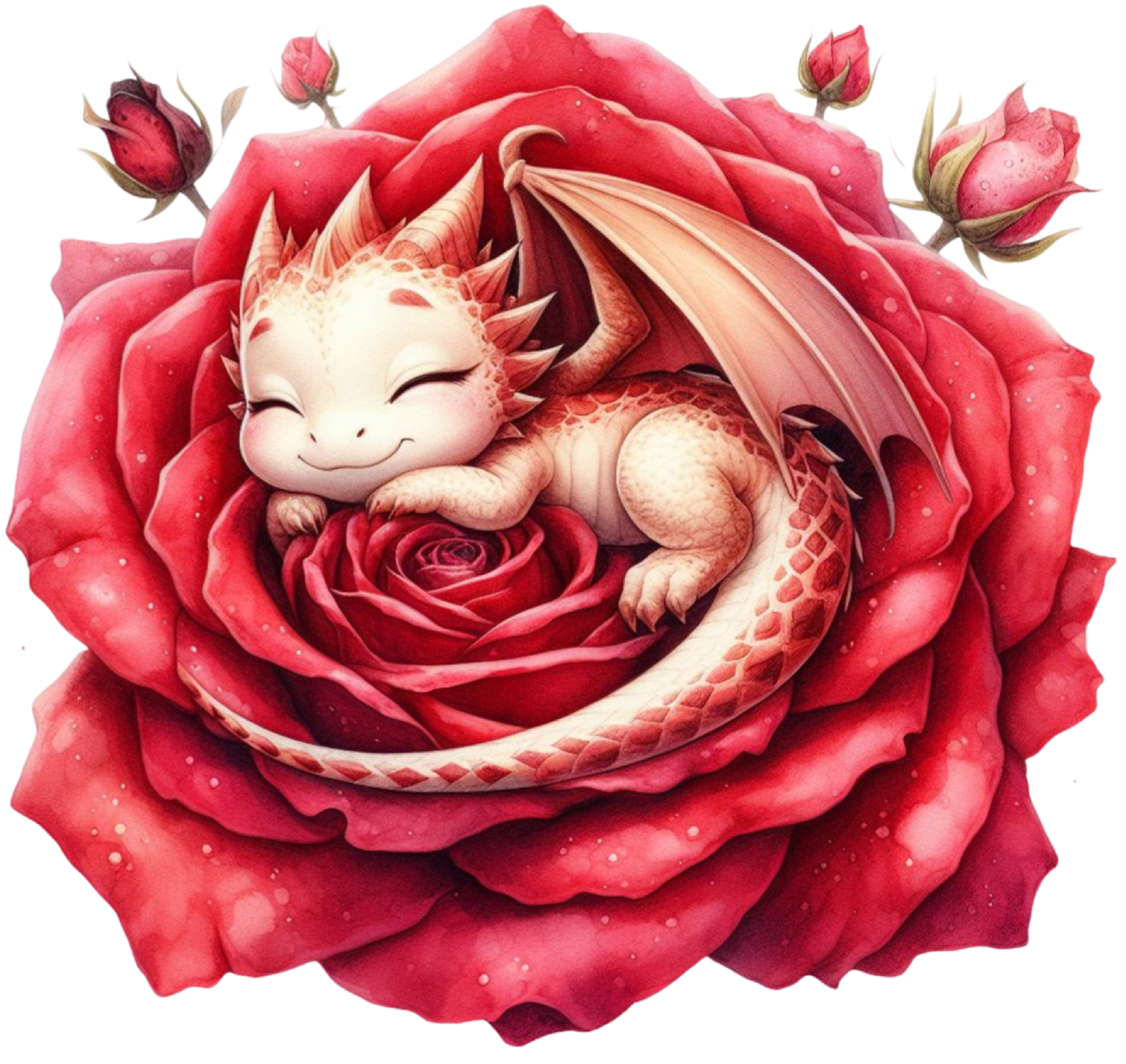 Dragon sleeping on rose 20