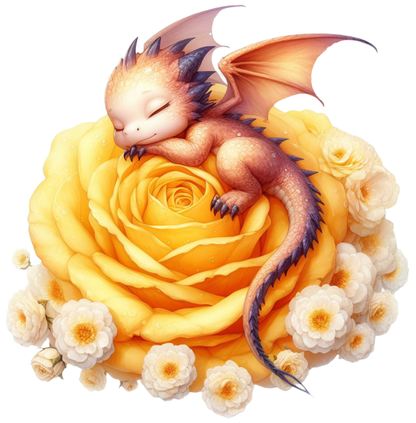 Dragon sleeping on rose 5