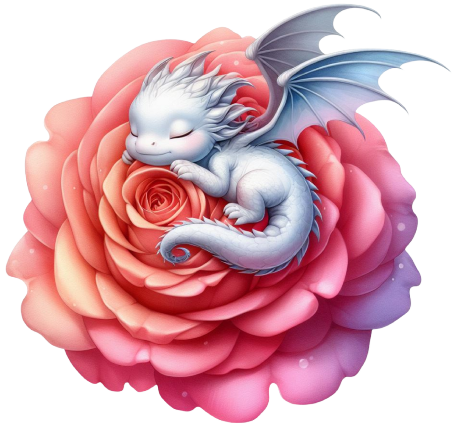 Dragon sleeping on rose 7