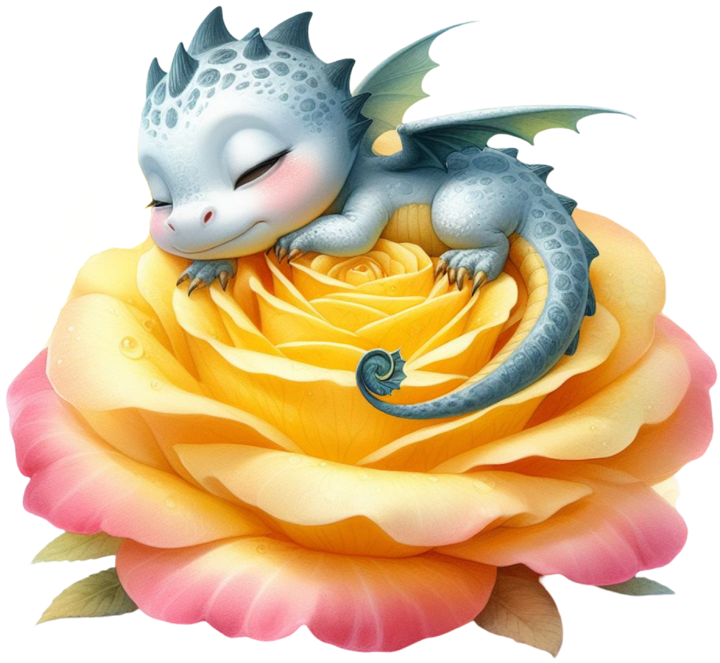 Dragon sleeping on rose 8
