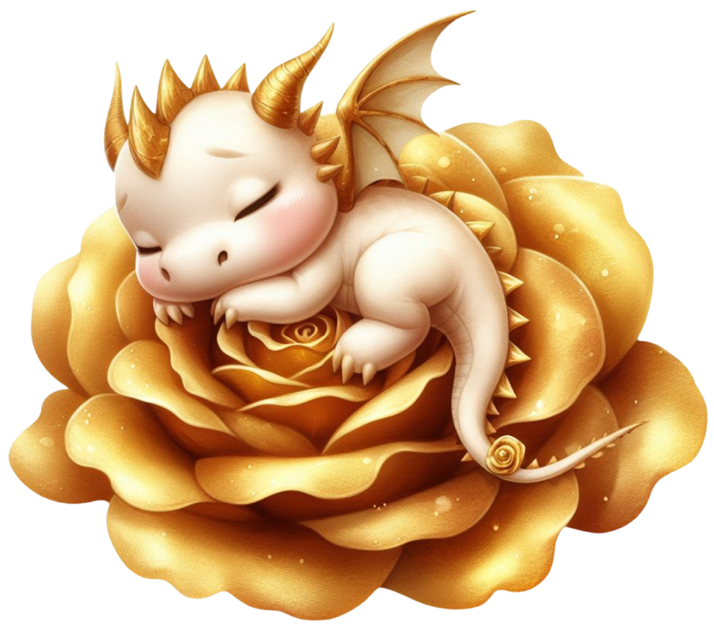 Dragon sleeping on rose 9