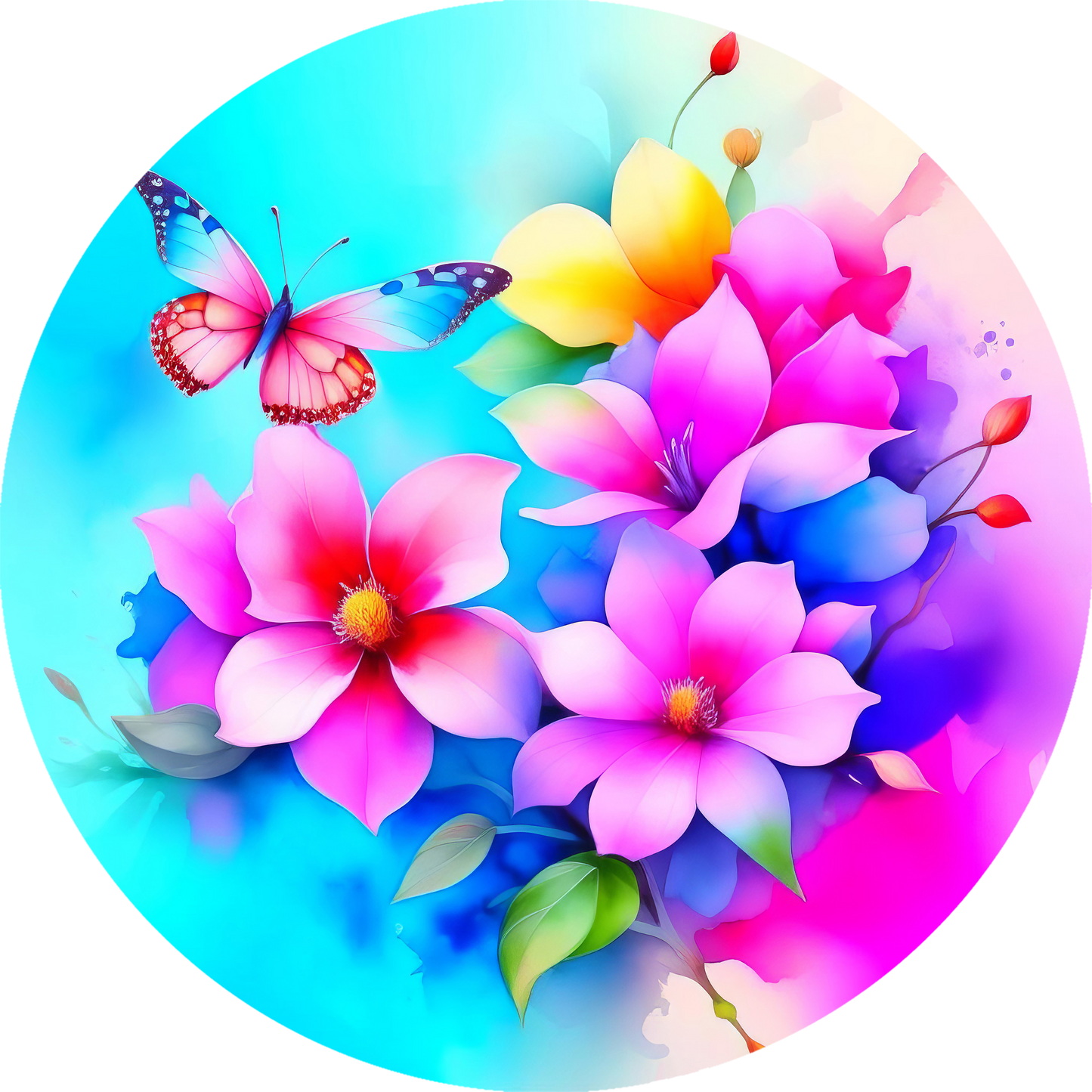 Flowers & Butterfly