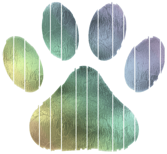 Yellow Green Purple Dog Paw