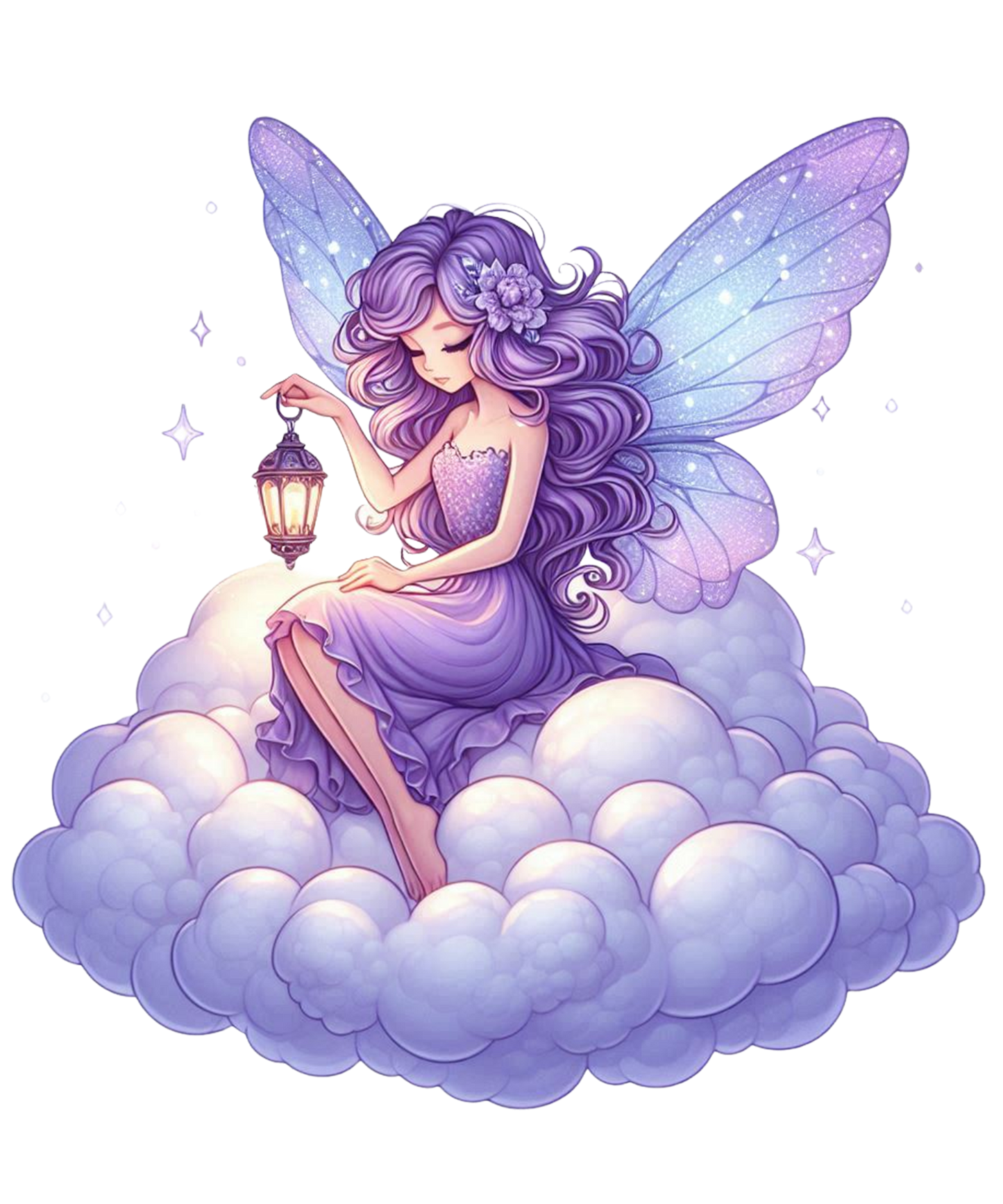Purple Fairy on Clouds