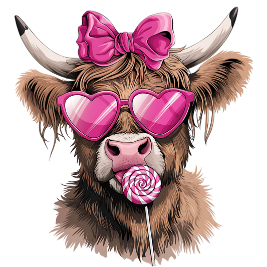 Highland Cow with Lolipop