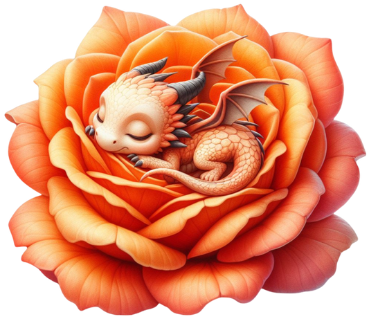 Dragon sleeping on rose 10