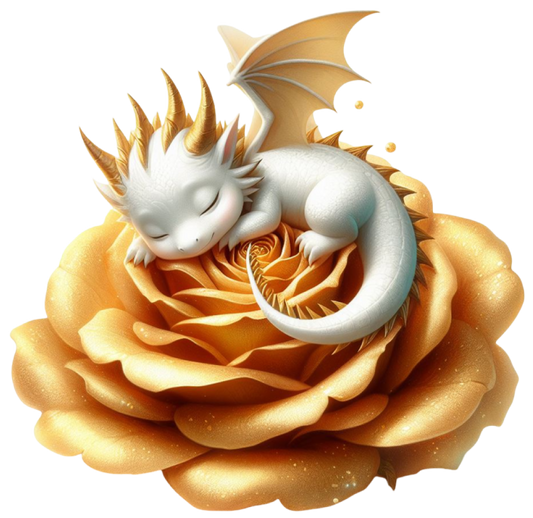 Dragon sleeping on rose 12