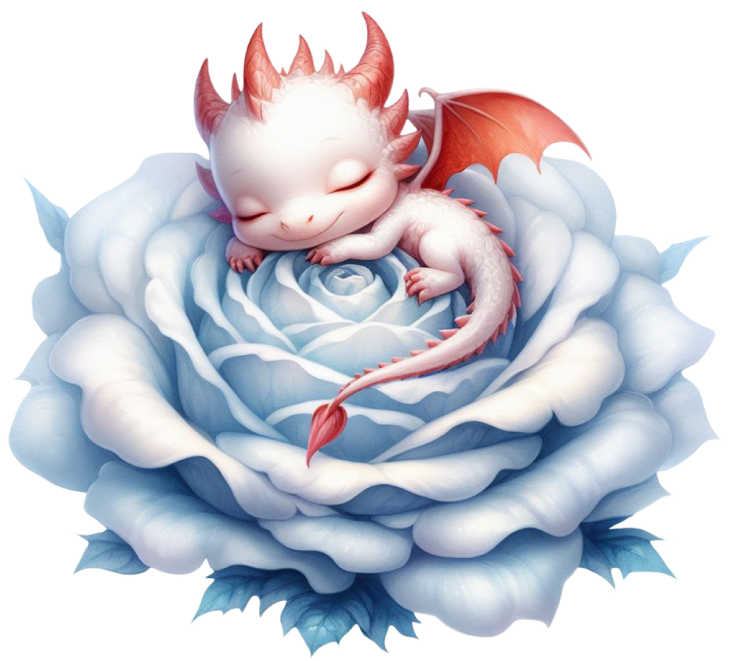 Dragon sleeping on rose 15