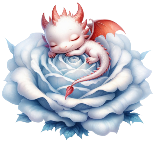 Dragon sleeping on rose 15