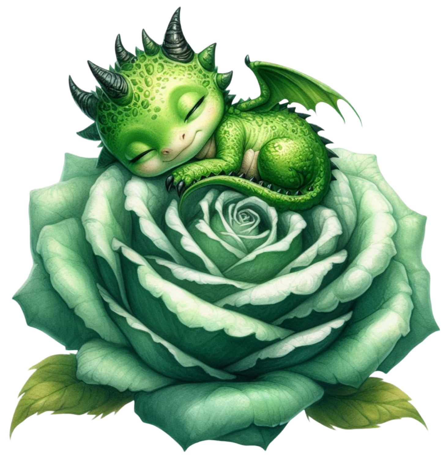 Dragon sleeping on rose 16