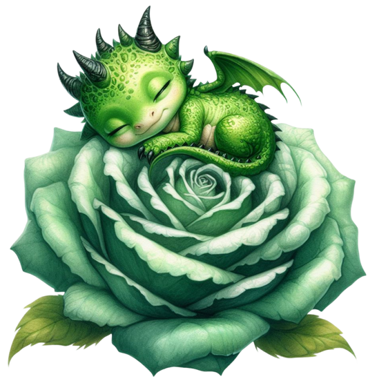 Dragon sleeping on rose 16