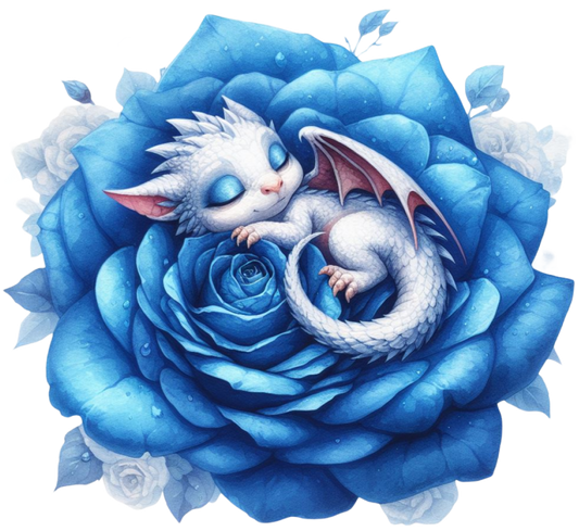 Dragon sleeping on rose 18