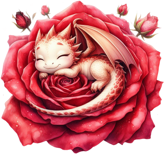 Dragon sleeping on rose 20