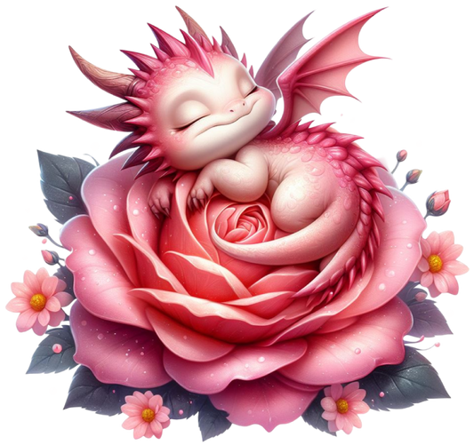 Dragon sleeping on rose 4