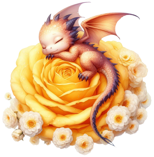Dragon sleeping on rose 5