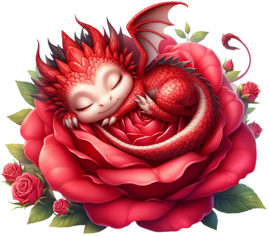 Dragon sleeping on rose 6