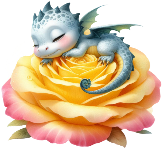 Dragon sleeping on rose 8