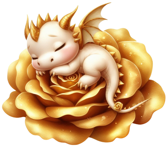 Dragon sleeping on rose 9