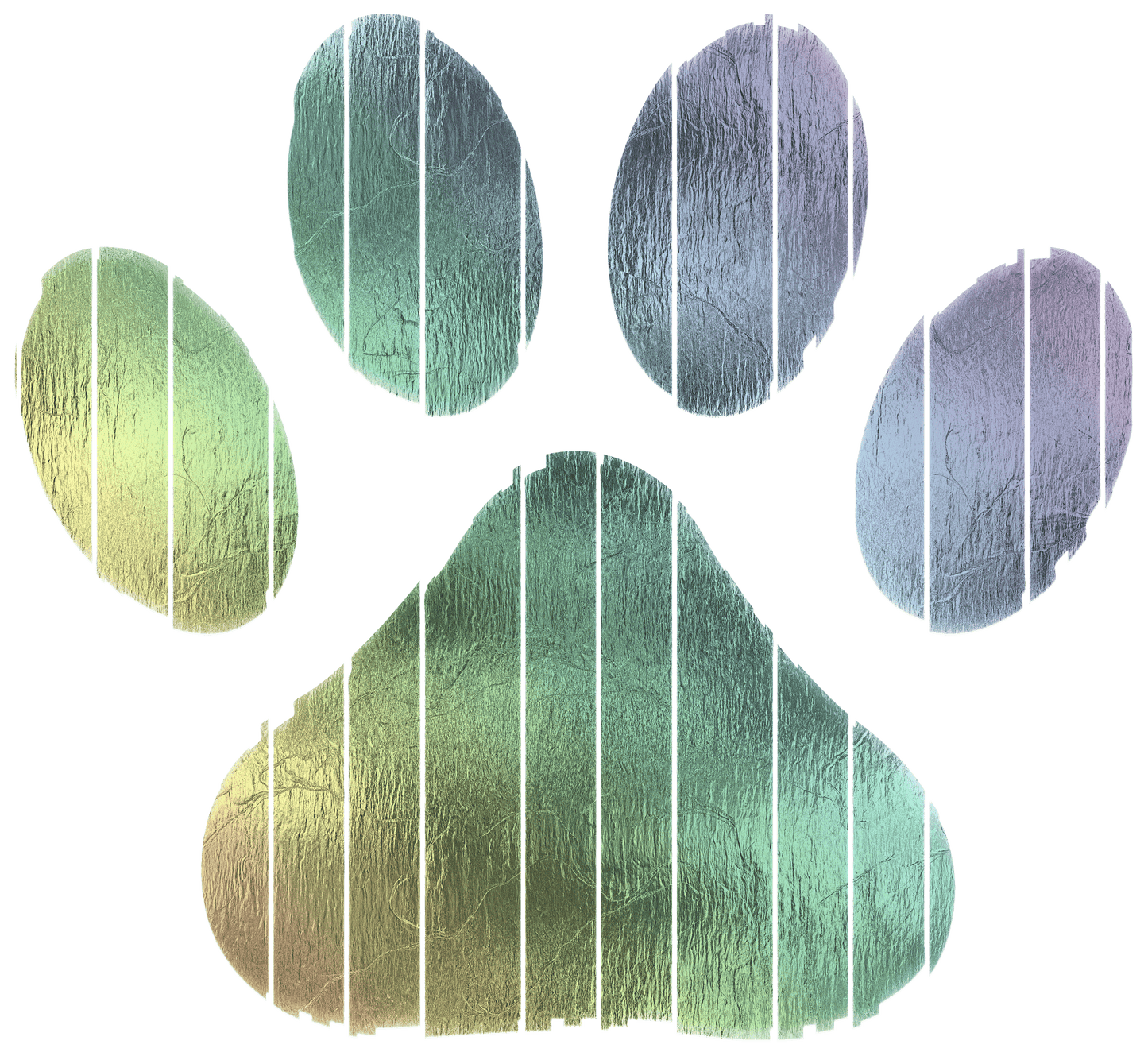 Yellow Green Purple Dog Paw