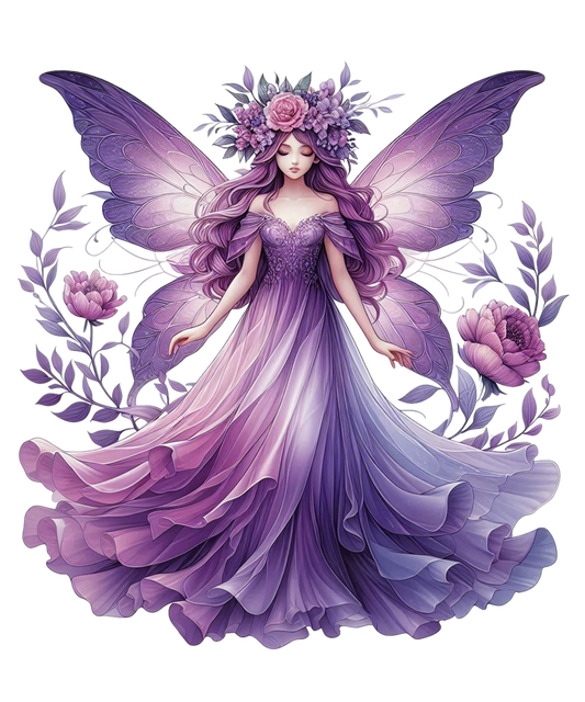 Purple Fairy with Purple Flowers